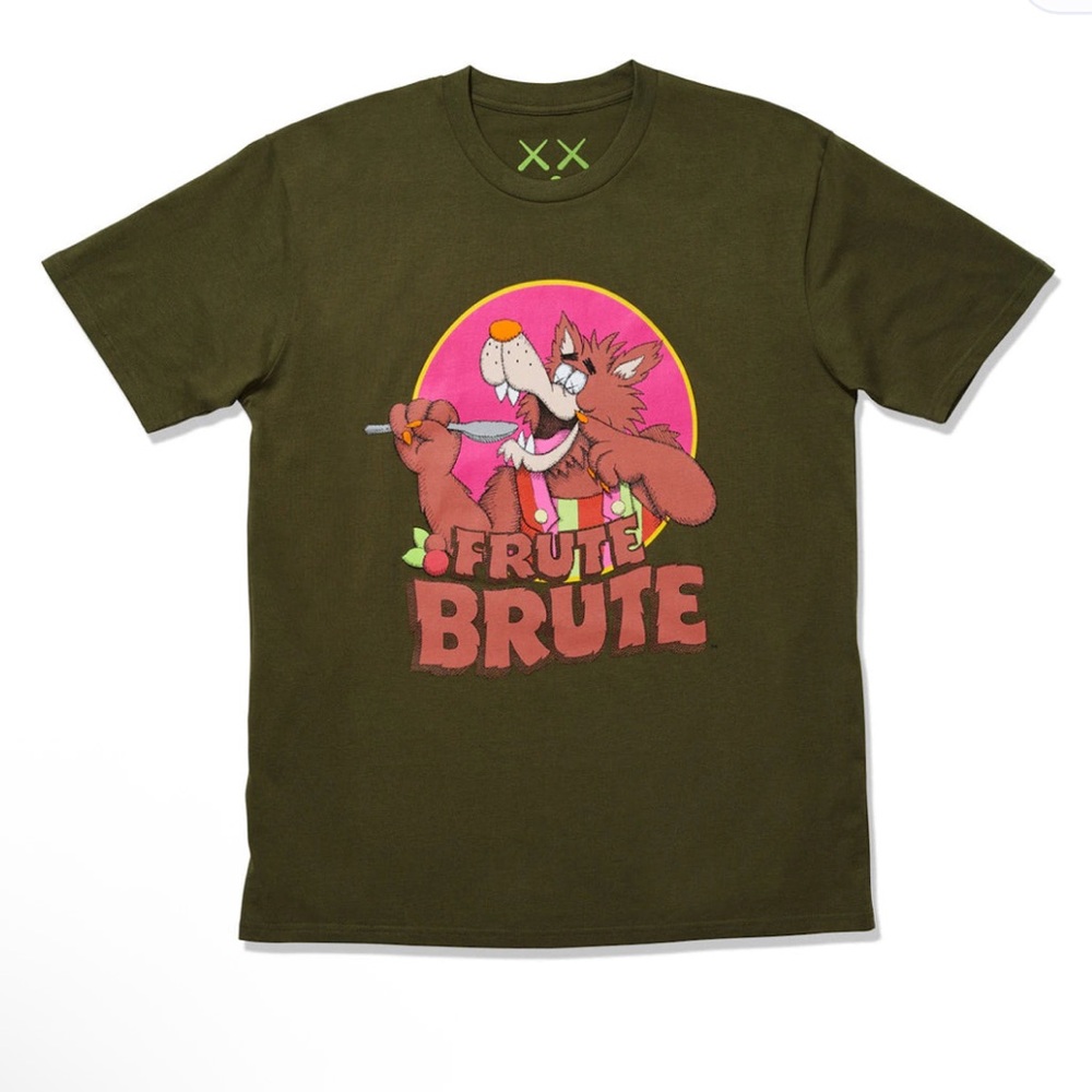 NWT KAWS x Monsters Frute Brute T-shirt Size XL in Army